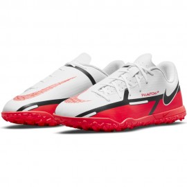 Nike Scarpe Da Calcio Phantom Gt2 Club Tf Bianco Rosso Bambino