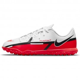 Nike Scarpe Da Calcio Phantom Gt2 Club Tf Bianco Rosso Bambino