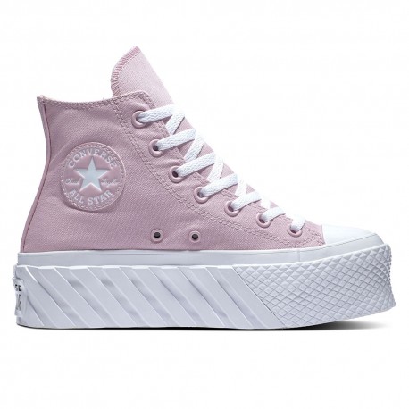 Converse Sneakers All Star Lift 2x Hi Rose Bianco Donna