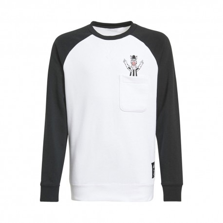 ADIDAS felpa calcio juve crew bianco nero bambino