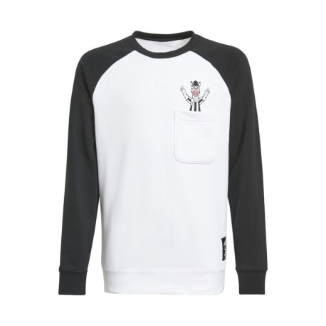 ADIDAS felpa calcio juve crew bianco nero bambino