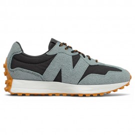 New Balance Sneakers 327 Nylon Suede Nero Grigio Uomo