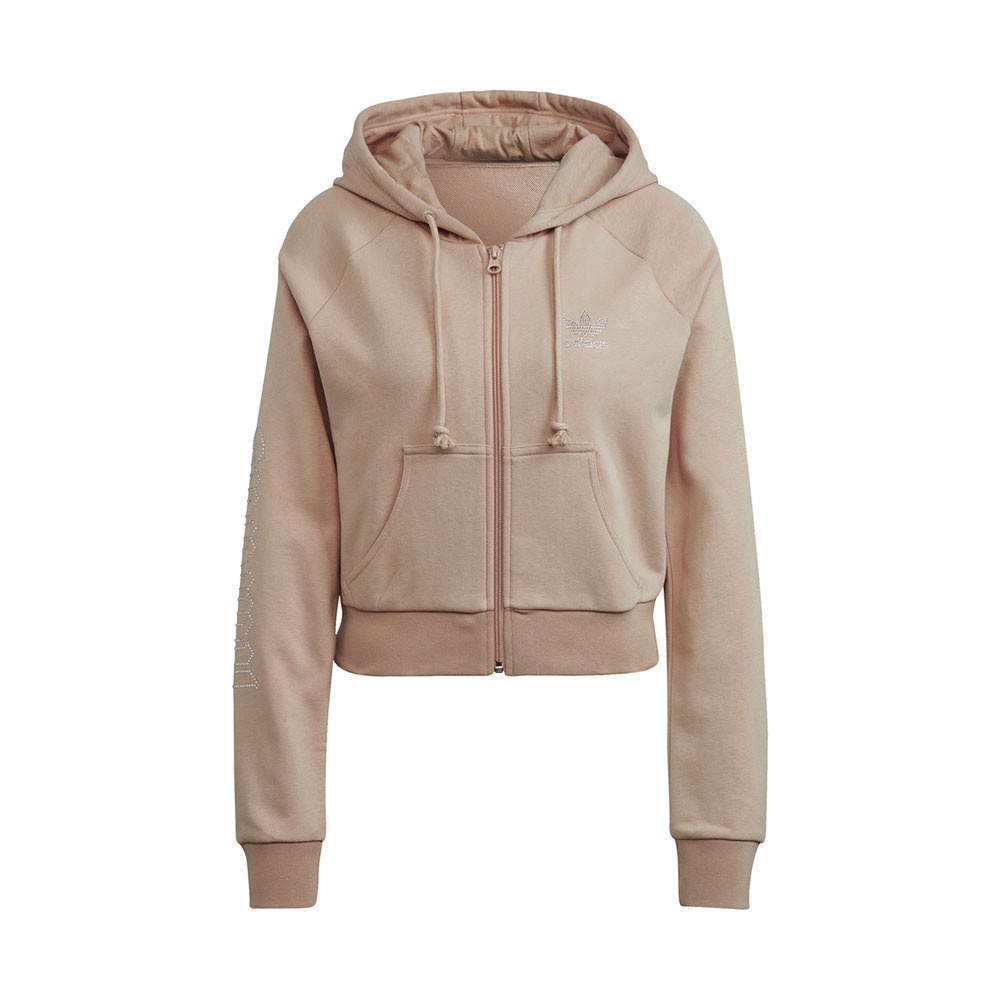 ADIDAS originals felpa con cappuccio logo strass beige donna - Acquista  online su Sportland