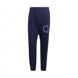 ADIDAS originals pantaloni con polsino logo blu uomo