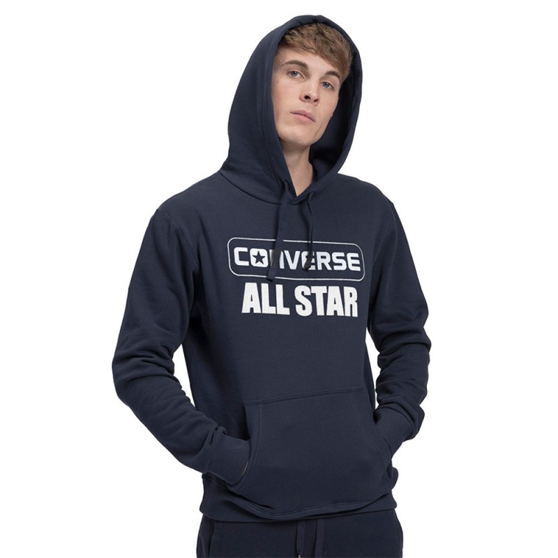 Converse Felpa Con Cappuccio Blu Scuro Uomo - Acquista online su Sportland