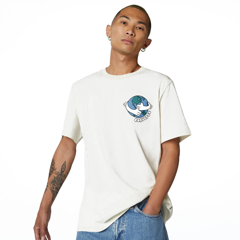 Converse T-Shirt Eco Love Your Mother Bianco Uomo XXS