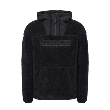 Napapijri Giubbotto Sherpa Con Cappuccio Teide Nero Uomo