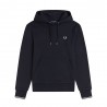 Fred Perry Felpa Con Cappuccio Logo Blu Uomo