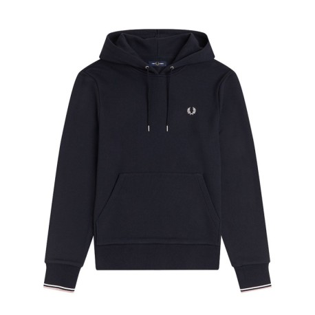 Fred Perry Felpa Con Cappuccio Logo Blu Uomo