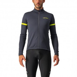 Castelli Maglia Ciclismo Fondo 2 Grigio Giallo Reflex Uomo