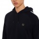 Fred Perry Felpa Con Cappuccio Maniche Bicolore Nero Uomo