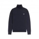 Fred Perry Maglia Maniche Lunghe Dolcevita Logo Blu Uomo