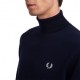 Fred Perry Maglia Maniche Lunghe Dolcevita Logo Blu Uomo