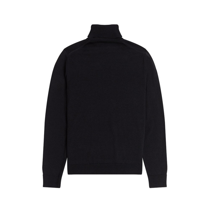 Fred Perry Maglia Maniche Lunghe Dolcevita Logo Nero Uomo