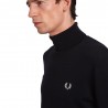 Fred Perry Maglia Maniche Lunghe Dolcevita Logo Nero Uomo