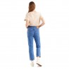 Levi's Jeans 501 Crop Con Strappo Blu Medio Donna