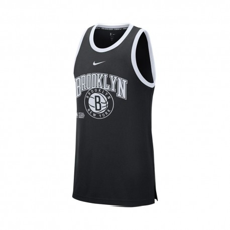 Nike Canotta Basket Nba Brookklyn Dna Nero Bianco Uomo