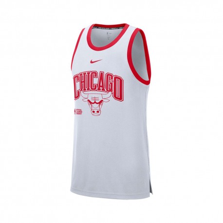 Nike Canotta Basket Nba Chicago Dna Bianco Rosso Uomo