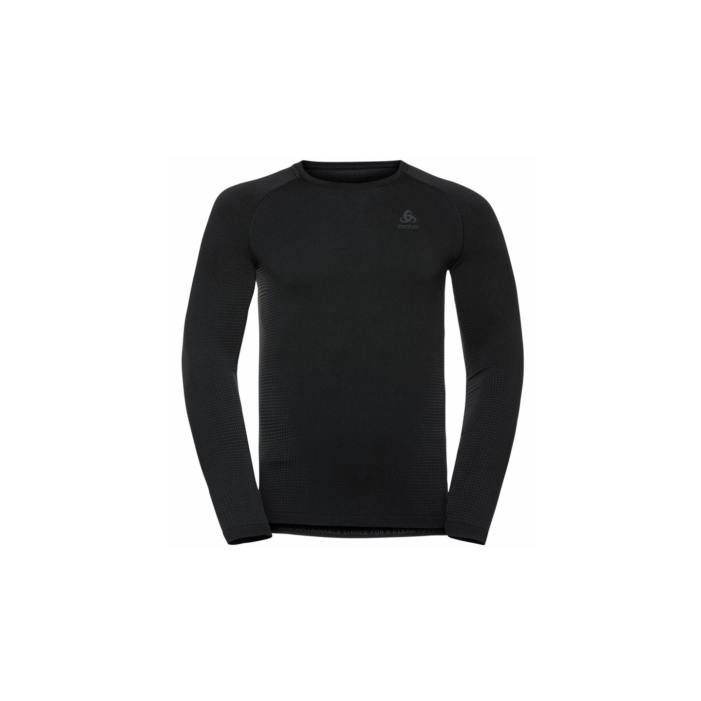 Odlo Uomo Noir Performance Warm Eco Base Layer Top Crew Neck Long Sleeve Nero - Immagine 2