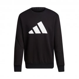 ADIDAS Felpa Girocollo Logo Nero Uomo