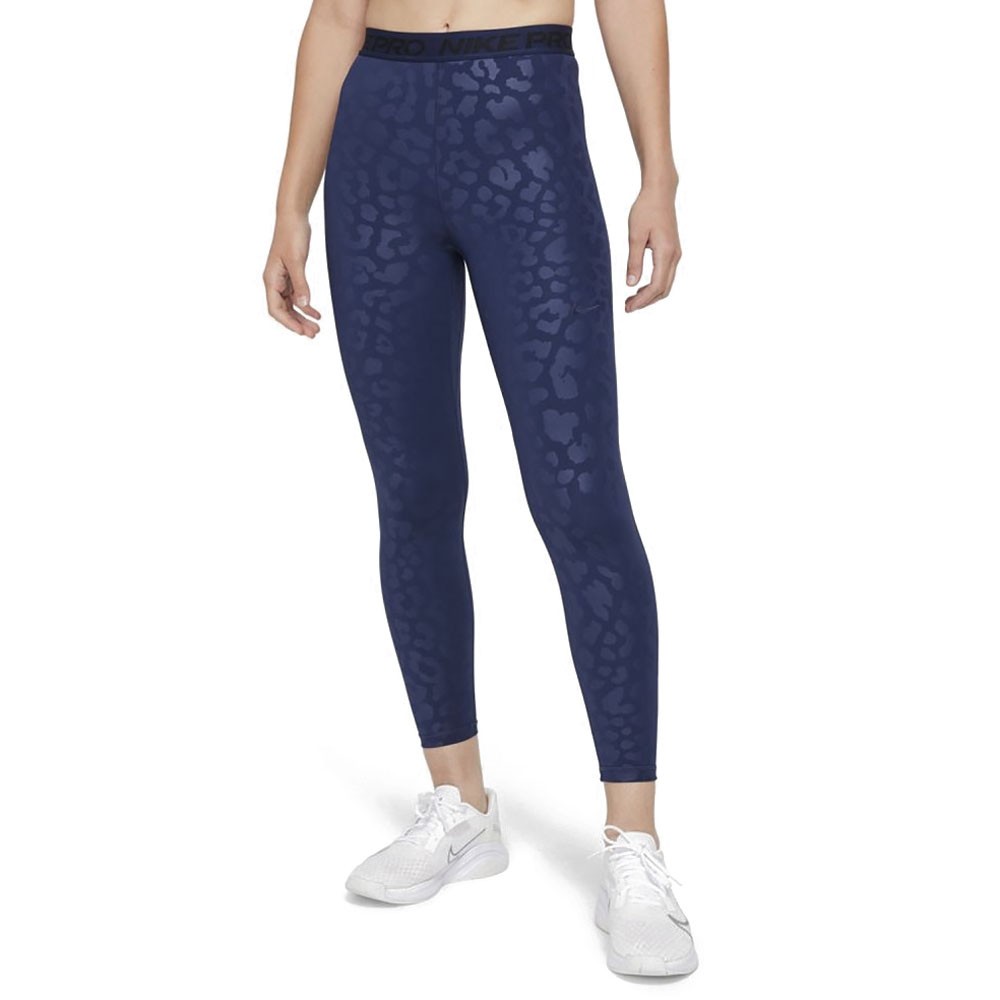 Nike leggings sportivi animal print blu donna l