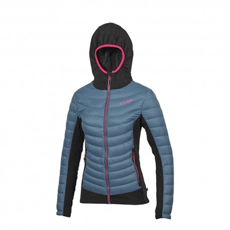 Camp Giacca Hybrid Pastel Blue Nero Donna