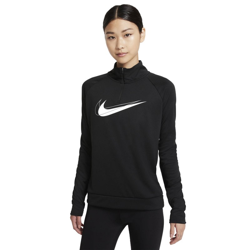 Nike Felpa Running Hzip Swoosh Nero Bianco Donna - Acquista online su  Sportland