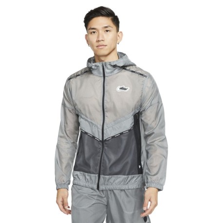 Nike Giacca Running Wild Windrunner Smoke Grigio Off Noir Uomo