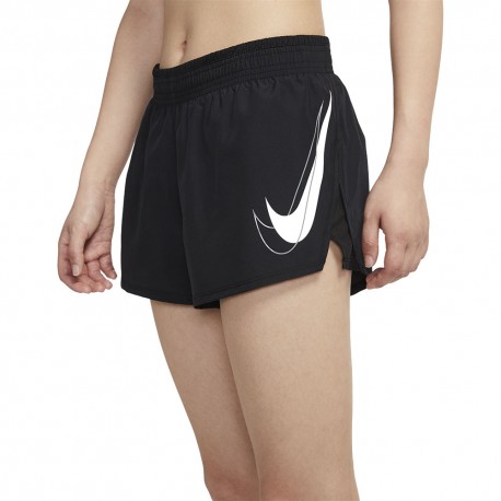 Nike Pantaloncini Running Swoosh Nero Donna