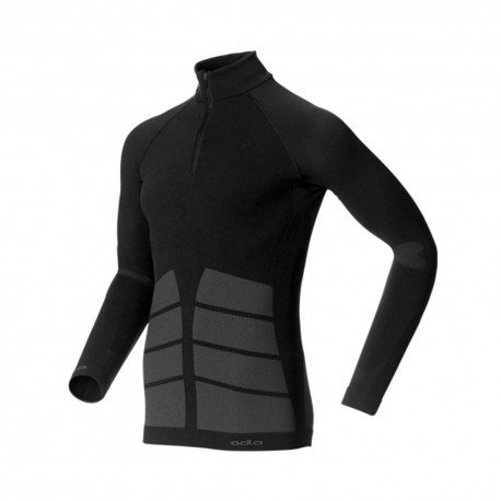 Odlo Maglia Trekking Zip Evolution Warm Nero Uomo