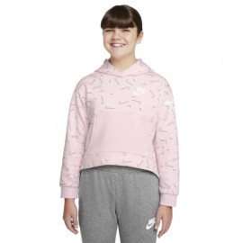 Nike Felpa Cappuccio Rosa Bambina