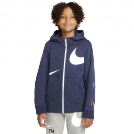 Nike Felpa Zip E Capp Swoosh Blu Bambino