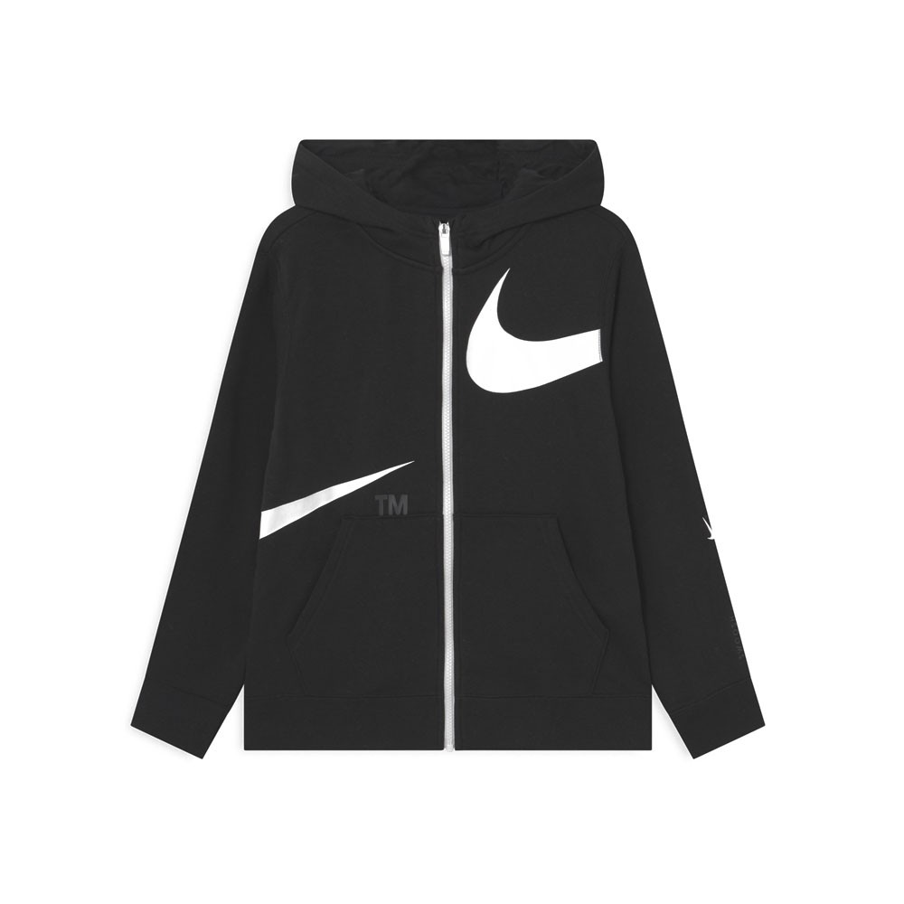 Nike Felpa Zip E Capp Swoosh Nero Ragazzo S