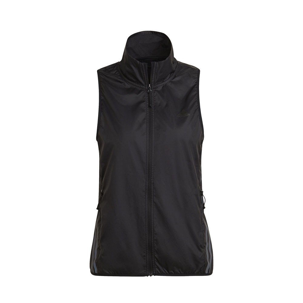 ADIDAS Gilet Running Icon 3 Stripes Wind Nero Donna S